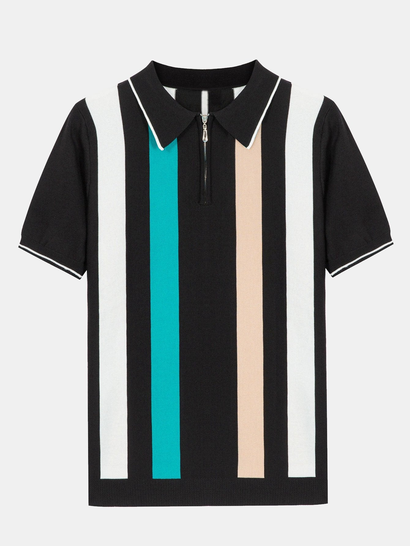 Striped Zip Sweater Polo-Mitchell Shoes