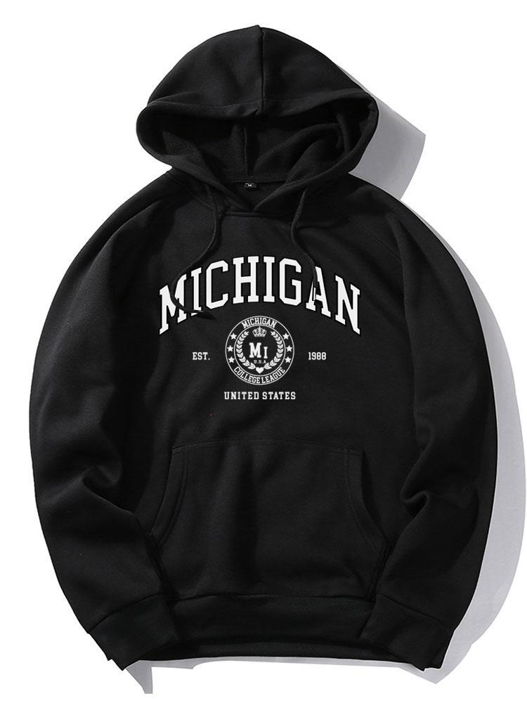 Michigan Varsity Print Hoodie-Mitchell Shoes