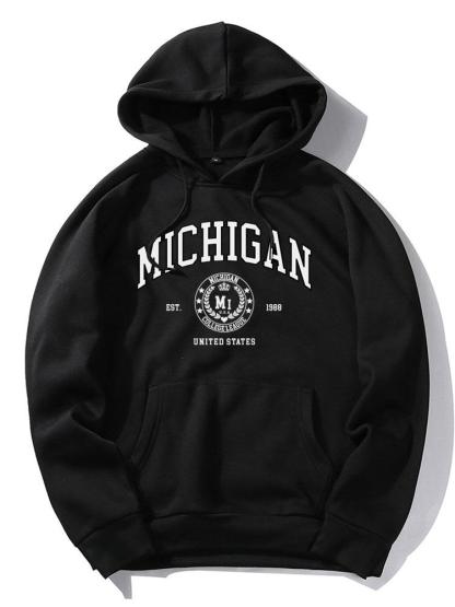 Michigan Varsity Print Hoodie-Mitchell Shoes
