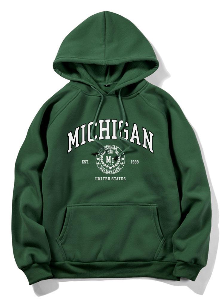 Michigan Varsity Print Hoodie-Mitchell Shoes