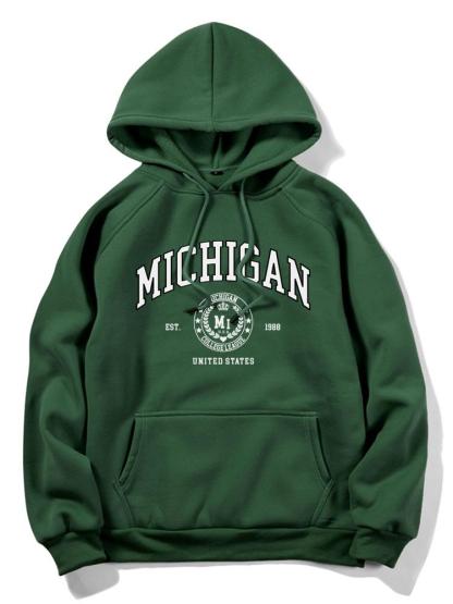 Michigan Varsity Print Hoodie-Mitchell Shoes