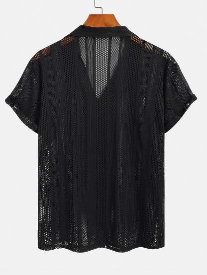 Mesh Textured Shirt-Mitchell Shoes