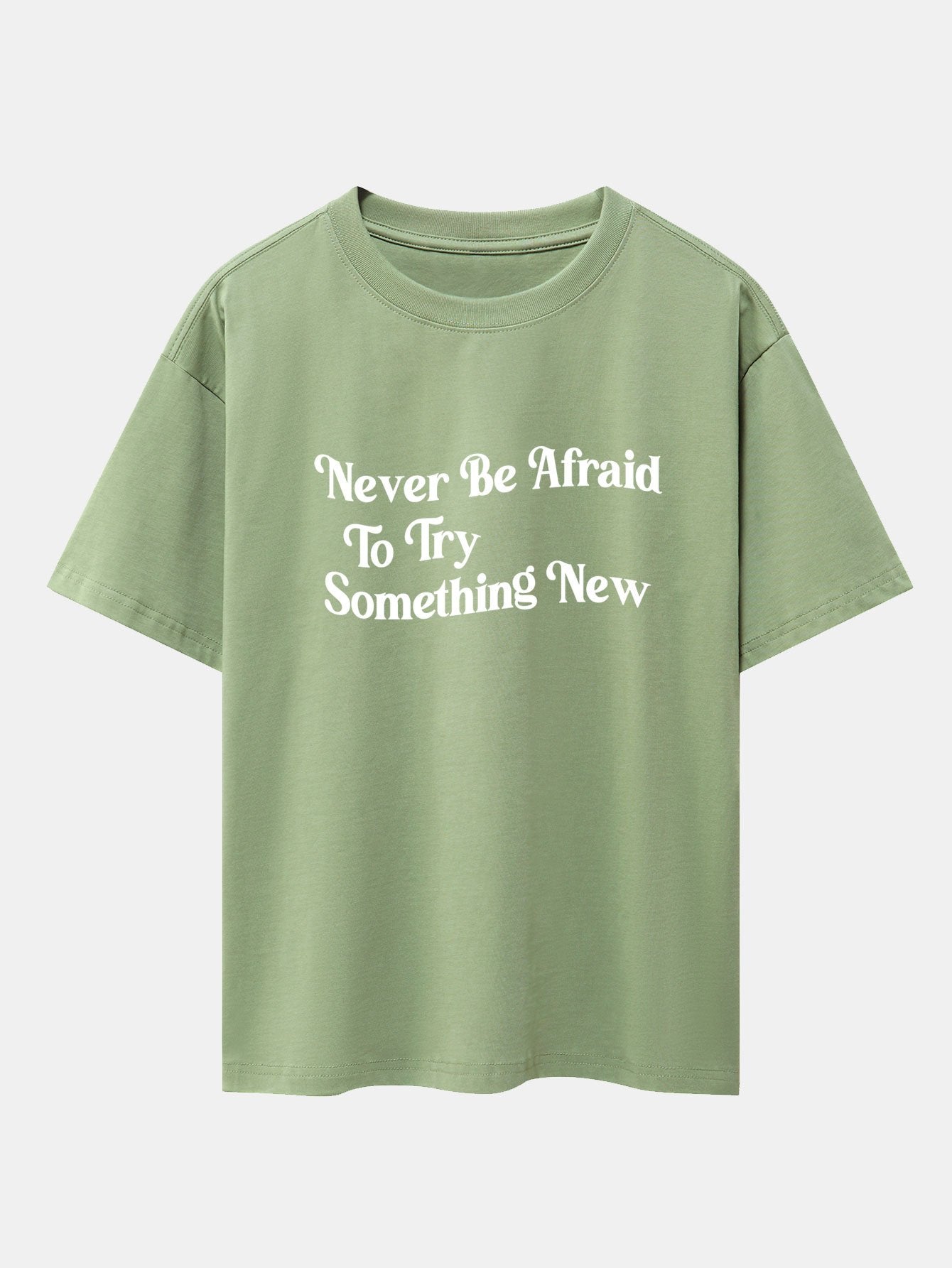 Slogan Print Drop Shoulder Oversize T-Shirt-Mitchell Shoes