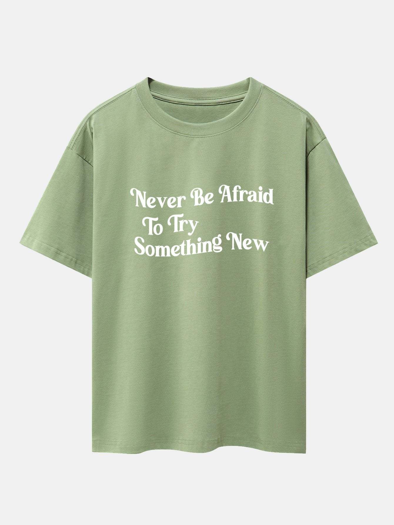 Slogan Print Drop Shoulder Oversize T-Shirt-Mitchell Shoes