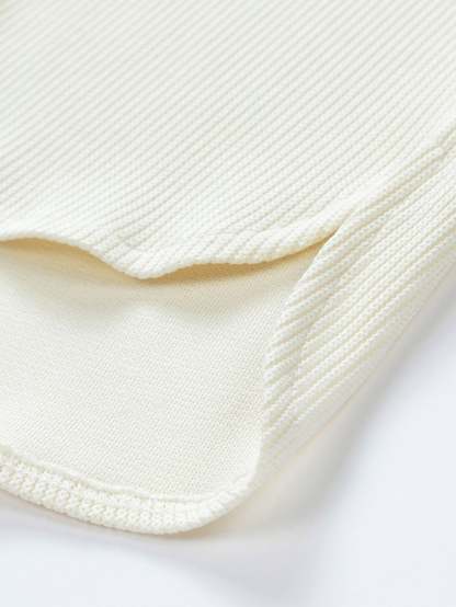 Long Sleeve Relax Fit Knit Ribbed T-Shirt-Mitchell Shoes