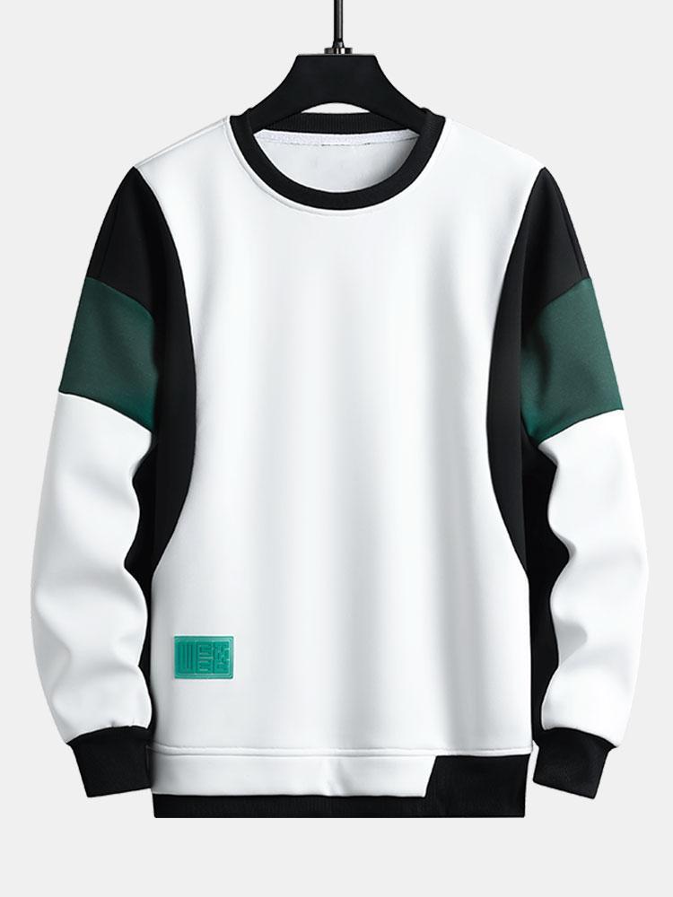 Color Block Patchwork Sweatshirt-Mitchell Shoes