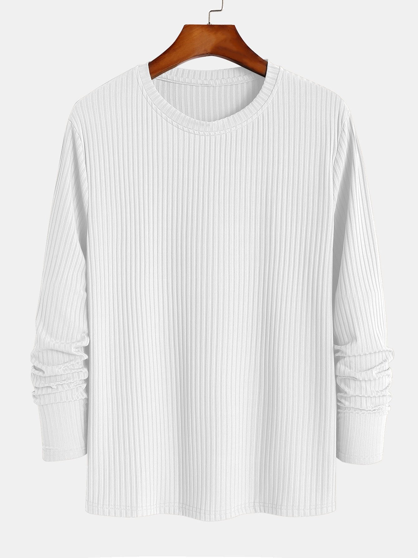 Muscle Fit Long Sleeved Ribbed T-Shirt-Mitchell Shoes