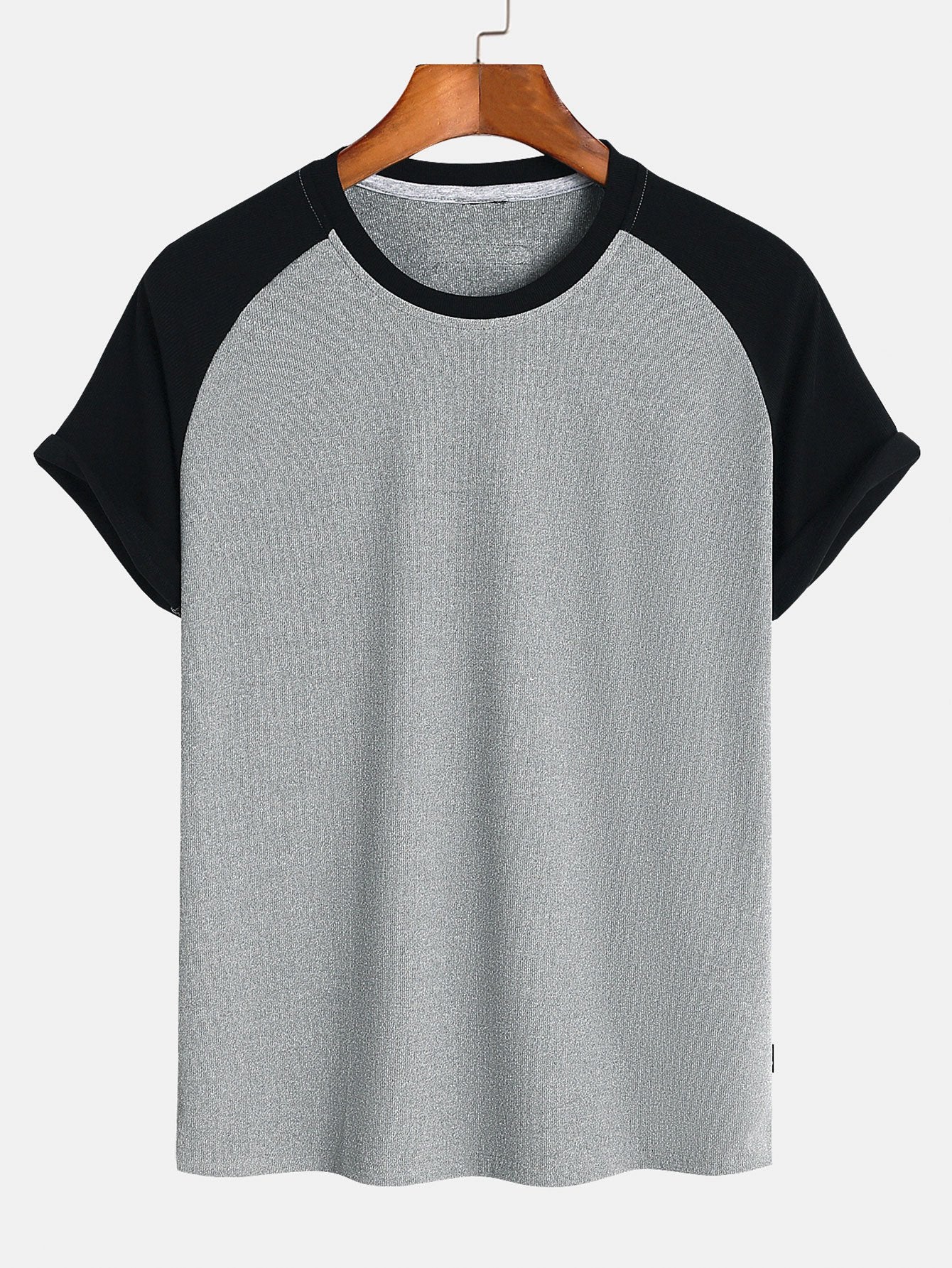 Muscle Fit Paneled Textured T-Shirt-Mitchell Shoes