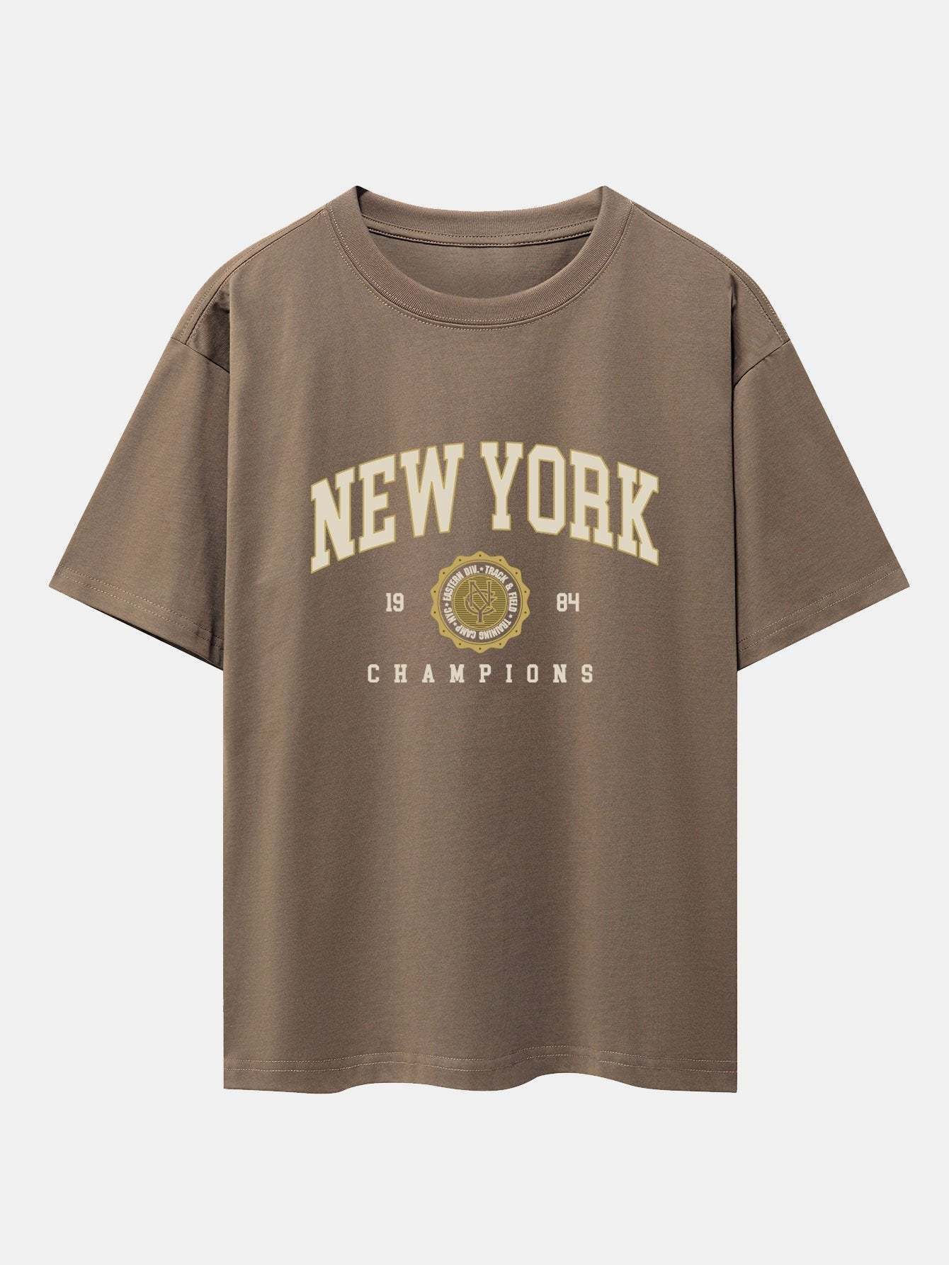 New York Varsity Print Heavy Weight Oversize T-Shirt & Jersey Shorts-Mitchell Shoes
