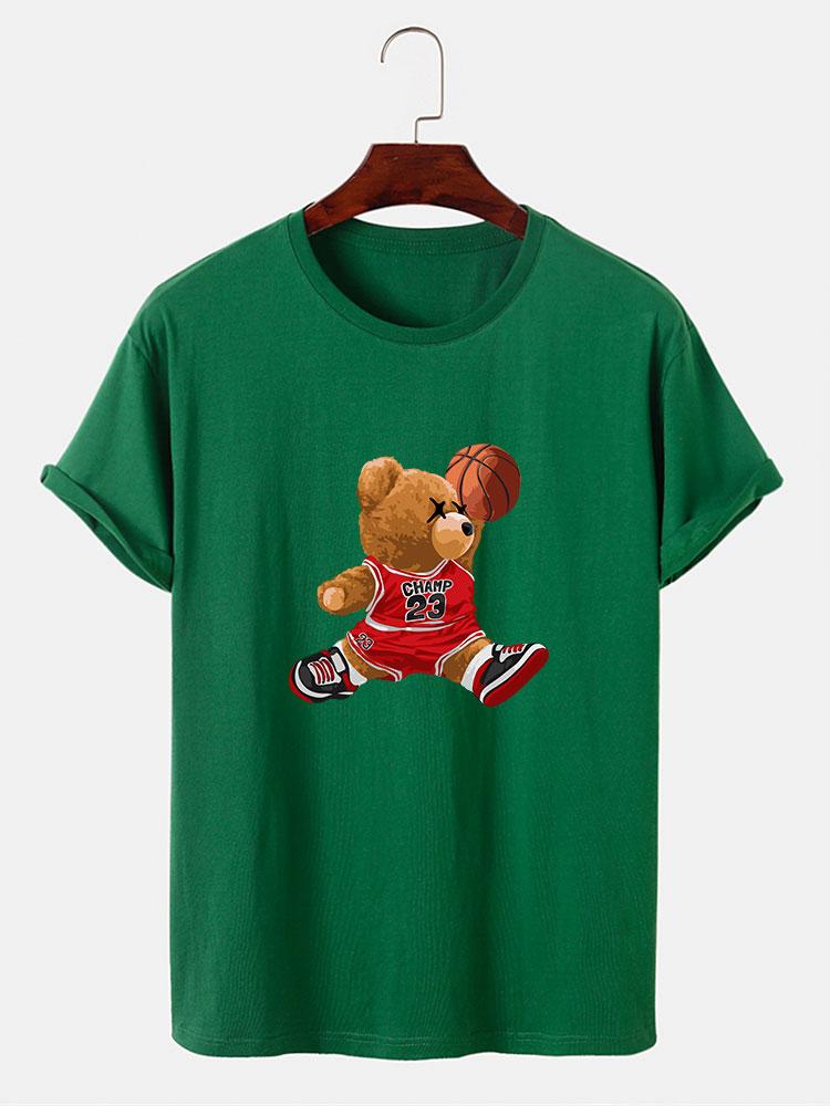 Basketball Player Bear Print T-Shirt-Mitchell Shoes