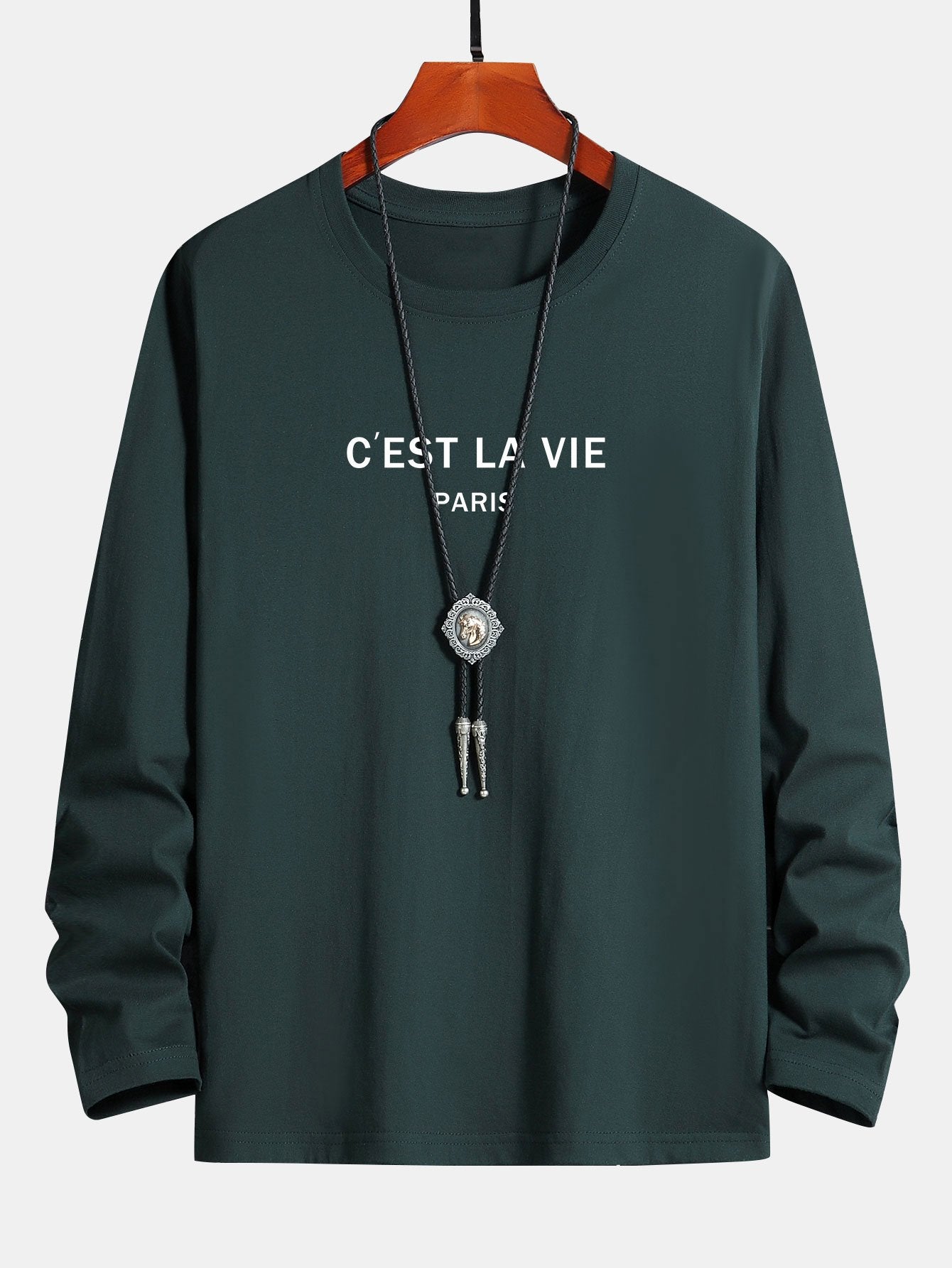 Long Sleeve Paris Print Cotton T-Shirt-Mitchell Shoes