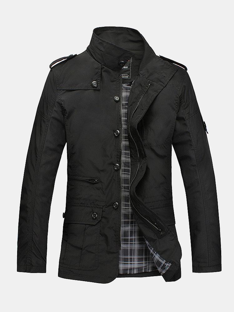Button Up Funnel Neck Jacket-Mitchell Shoes