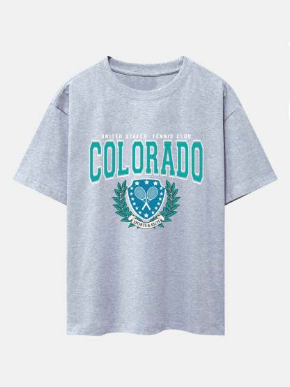 Colorado Tennis Print Heavy Weight Oversize T-Shirt-Mitchell Shoes