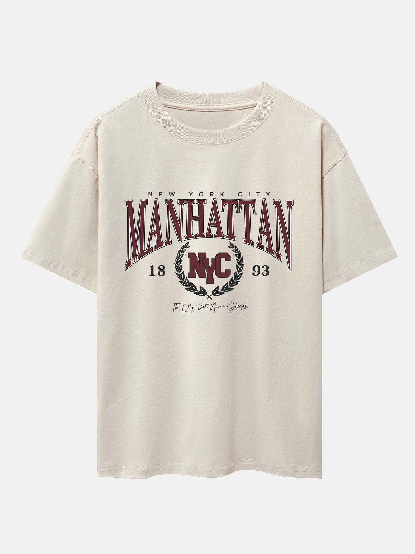 Manhattan Varsity Print Heavy Weight Oversize T-Shirt-Mitchell Shoes