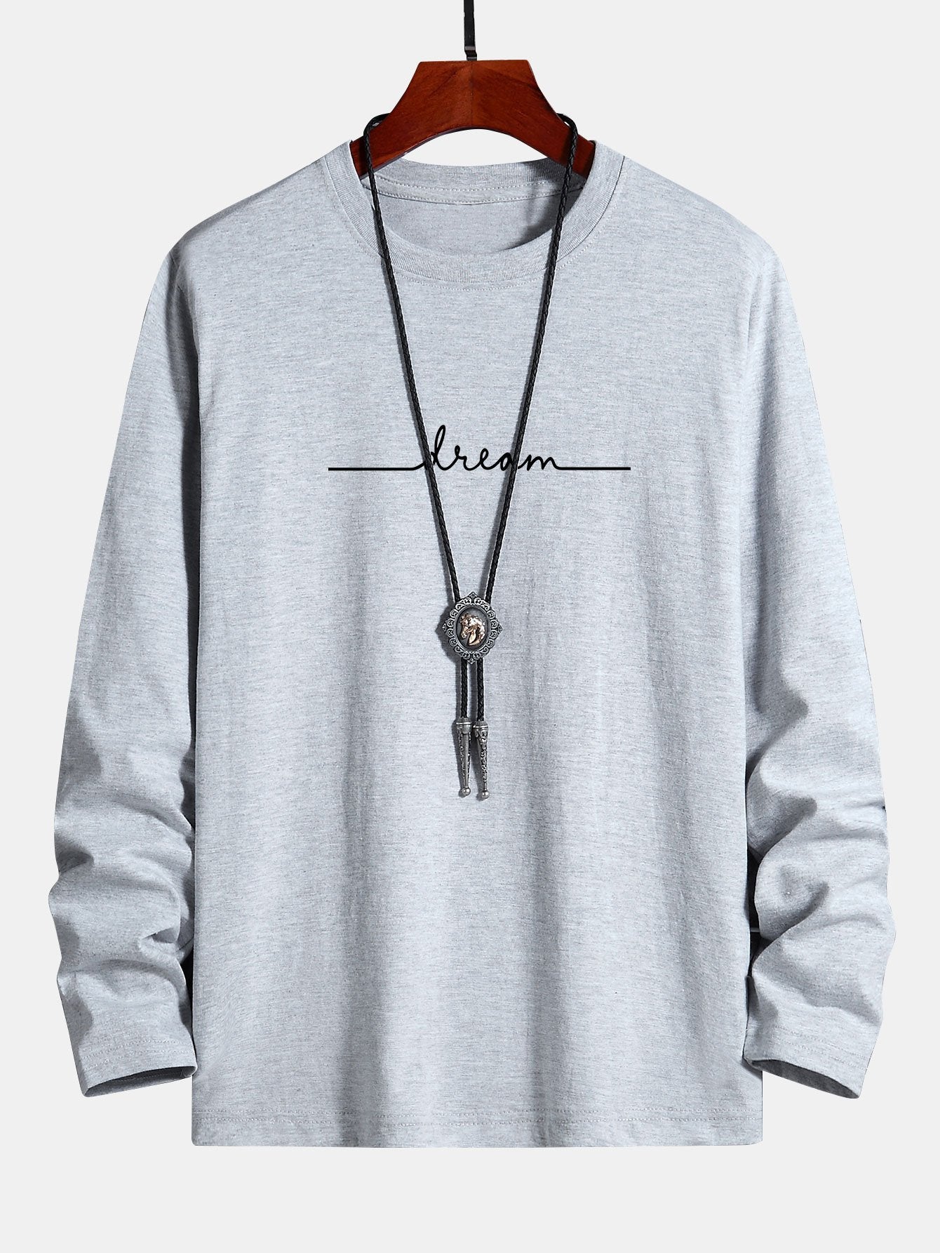 Long Sleeve Dream Print Cotton T-Shirt-Mitchell Shoes
