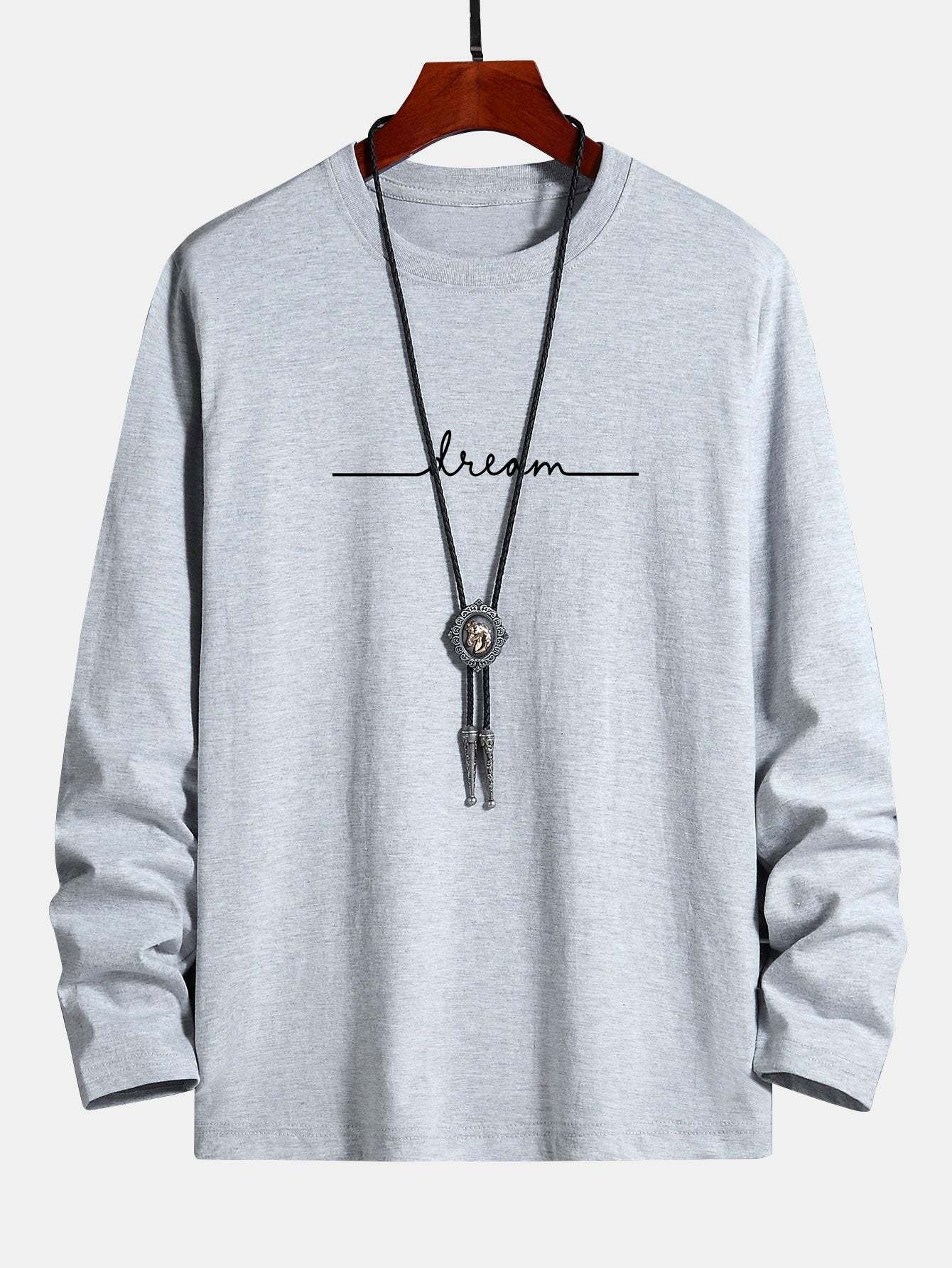Long Sleeve Dream Print Cotton T-Shirt-Mitchell Shoes