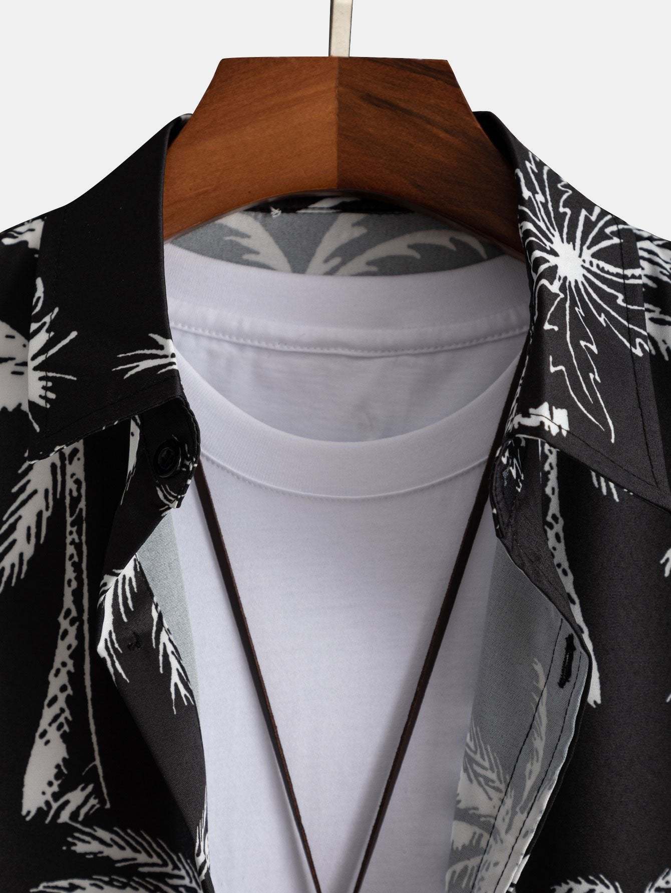 Palm Tree Print Button Up Shirt-Mitchell Shoes