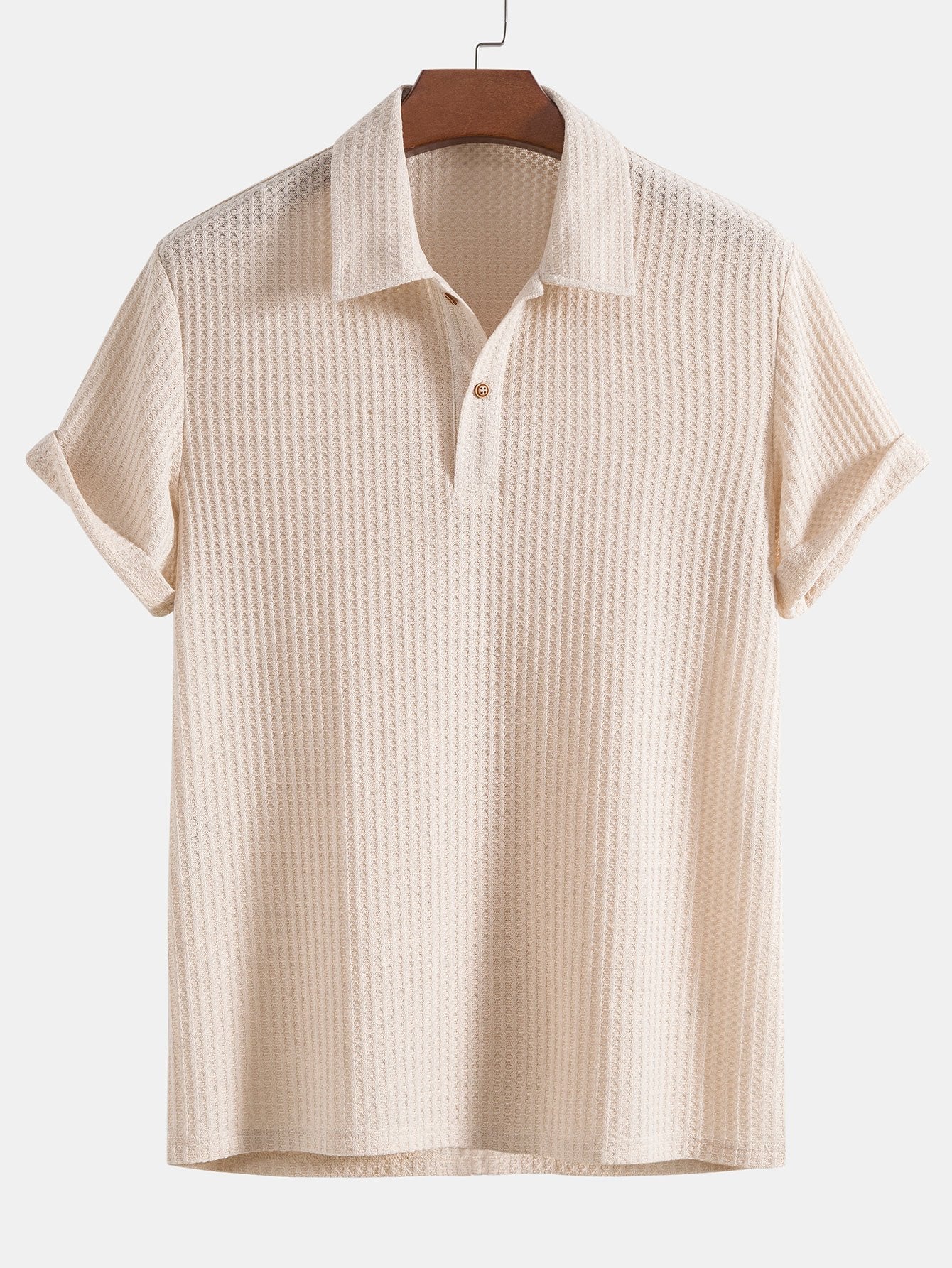 Knitted Waffle Polo Shirt & Waffle Drawstring Shorts-Mitchell Shoes