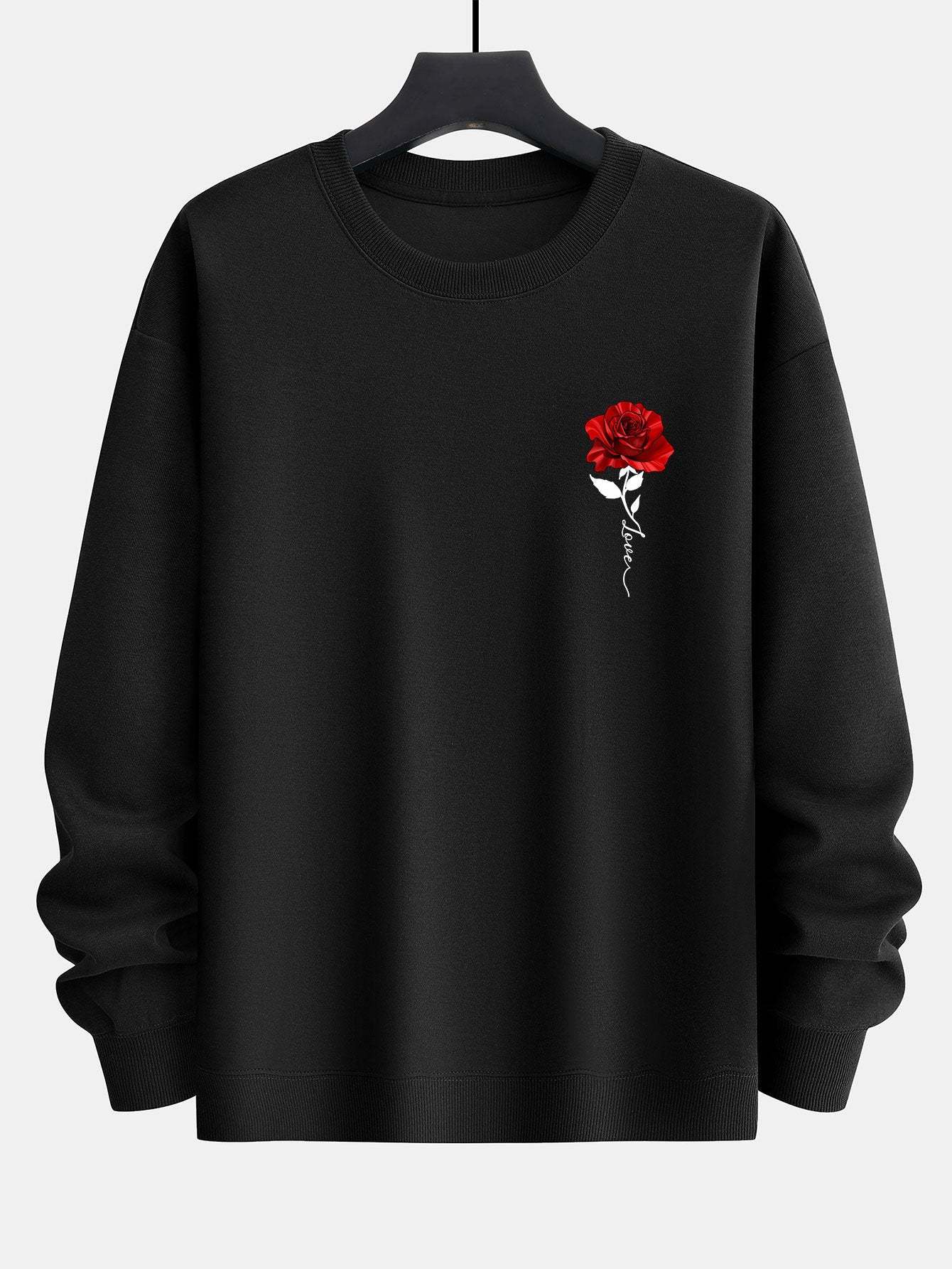 Rose Print Relax Fit Sweatshirt-Mitchell Shoes