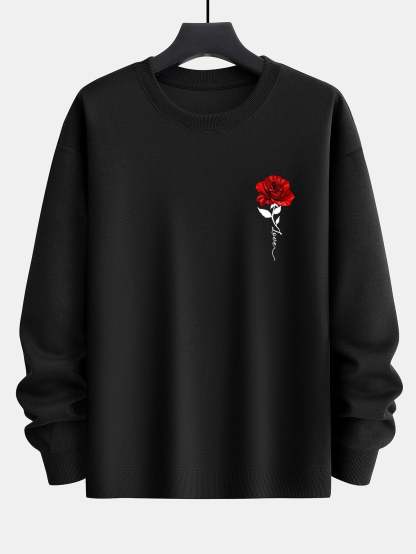 Rose Print Relax Fit Sweatshirt-Mitchell Shoes