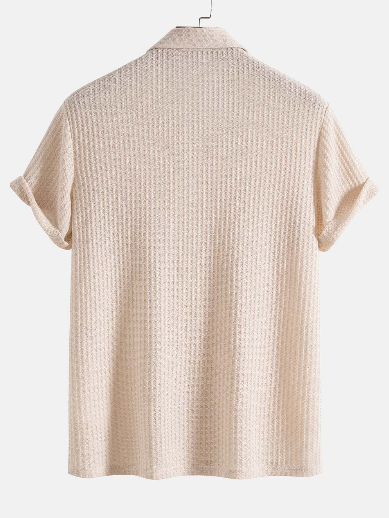 Knitted Waffle Polo Shirt & Waffle Drawstring Shorts-Mitchell Shoes
