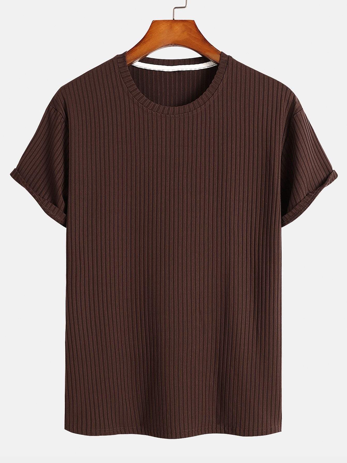 Basic Slim Fit Ribbed T-Shirt-Mitchell Shoes