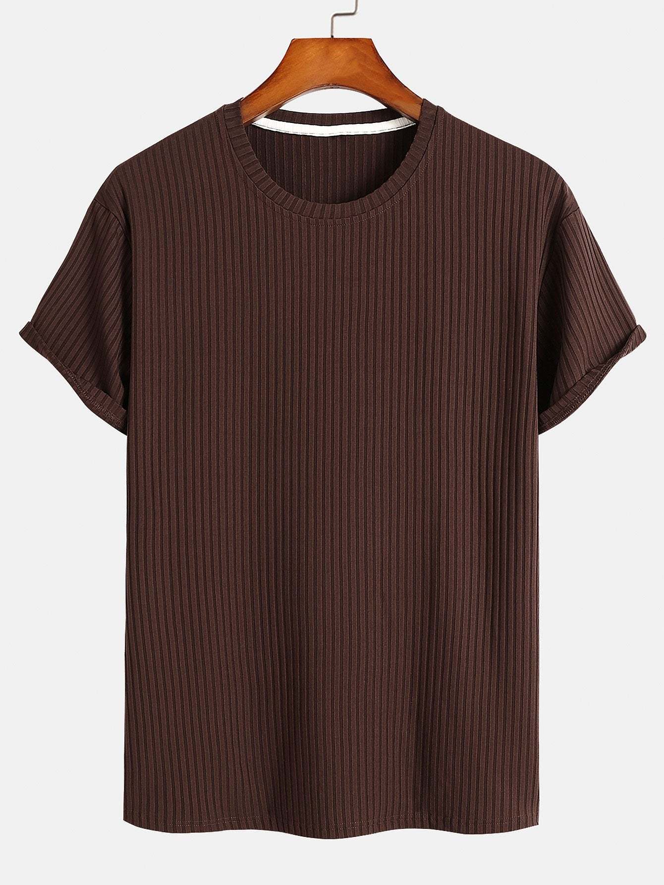 Basic Slim Fit Ribbed T-Shirt-Mitchell Shoes