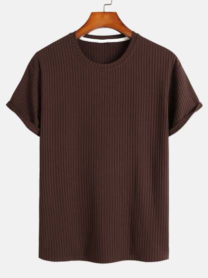 Basic Slim Fit Ribbed T-Shirt-Mitchell Shoes