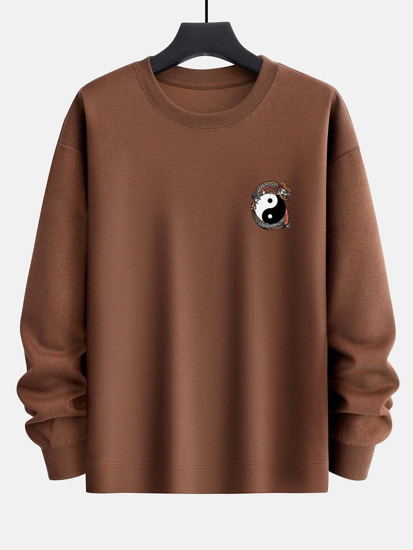 Dragon Slogan Back Print Relax Fit Sweatshirt-Mitchell Shoes
