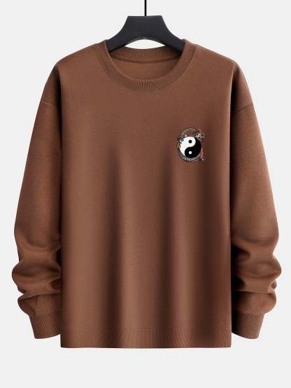 Dragon Slogan Back Print Relax Fit Sweatshirt-Mitchell Shoes