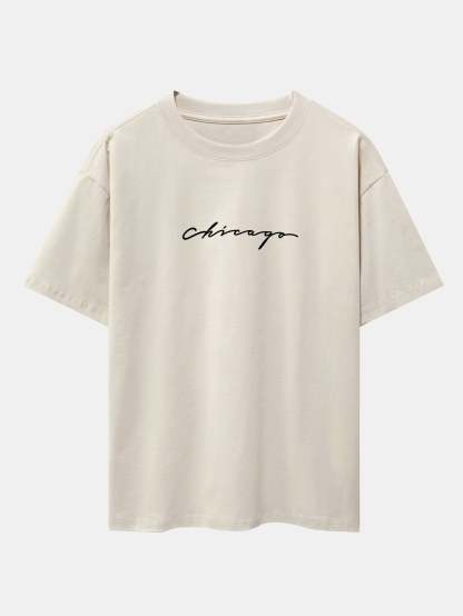 Chicago Print Heavy Weight Oversize T-Shirt-Mitchell Shoes
