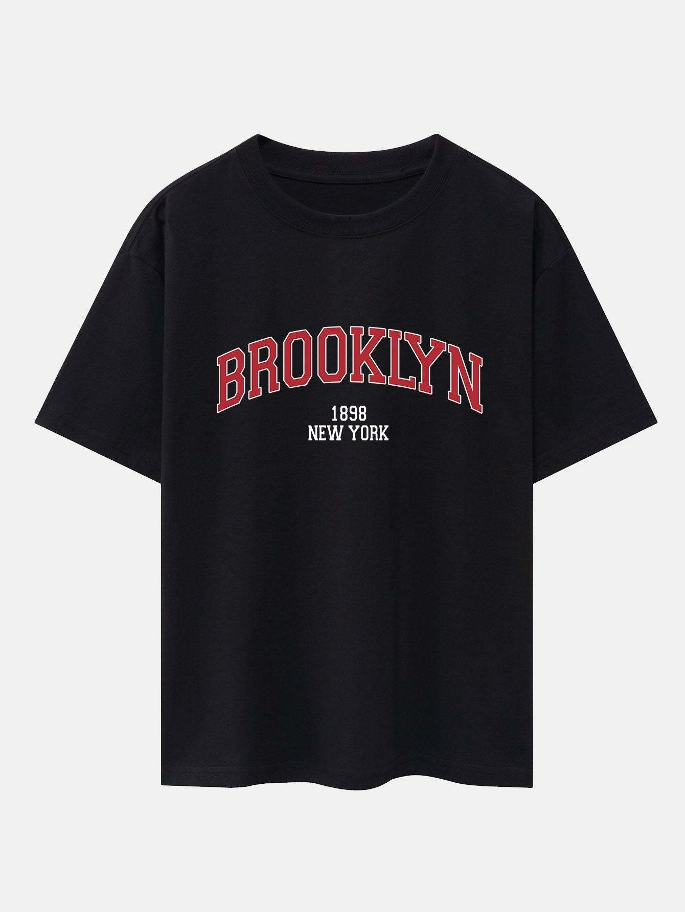 Brooklyn Print Drop Shoulder Oversize T-Shirt & Jersey Shorts-Mitchell Shoes