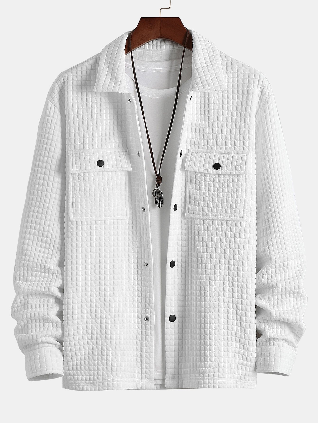 Quilted Jacquard Overshirt-Mitchell Shoes
