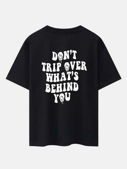 Slogan Back Print Oversize T-Shirt & Corduroy Shorts-Mitchell Shoes
