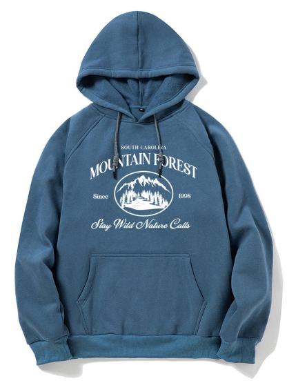 Mountain Slogan Print Hoodie-Mitchell Shoes