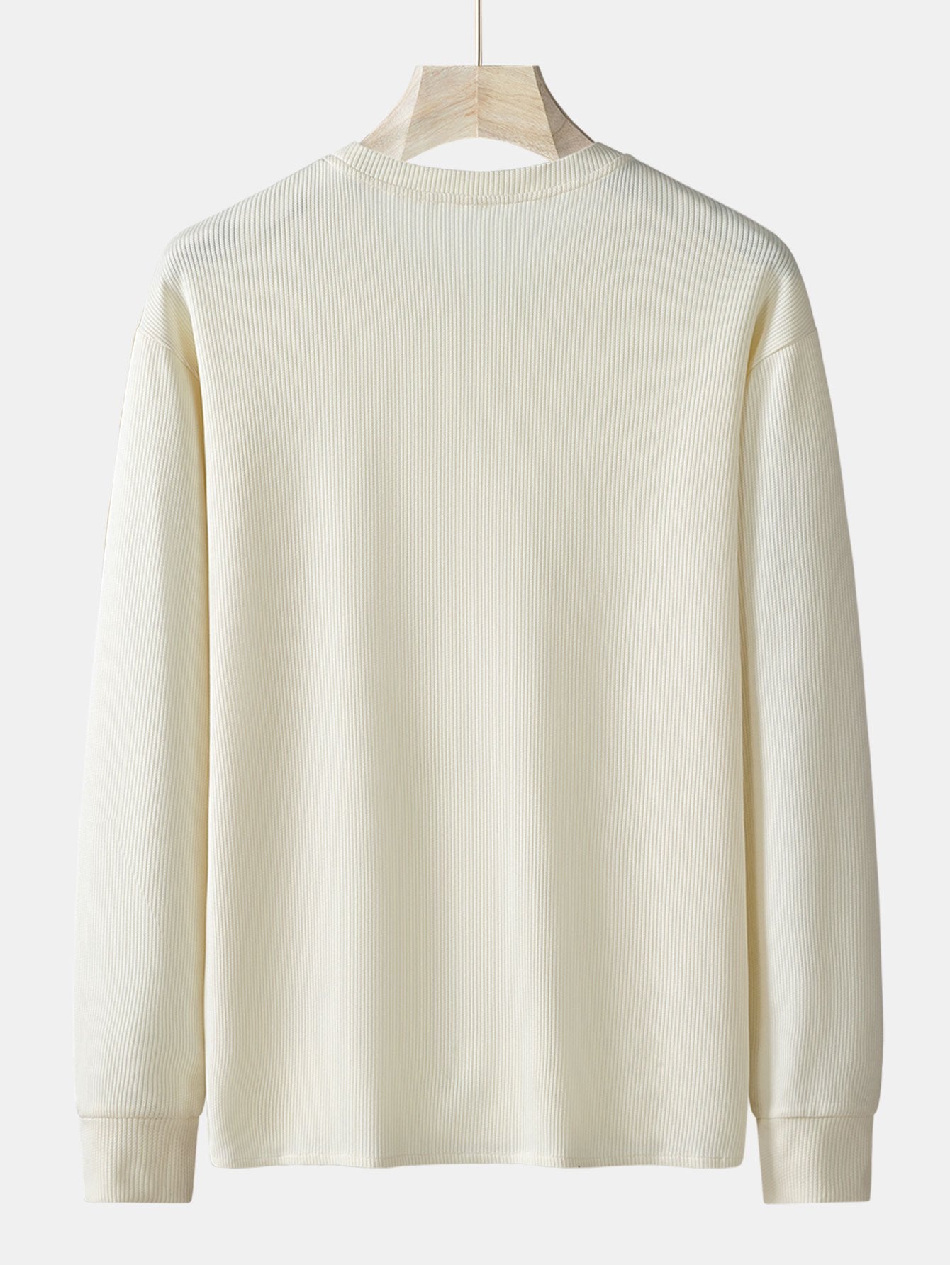 Long Sleeve Relax Fit Knit Ribbed T-Shirt-Mitchell Shoes