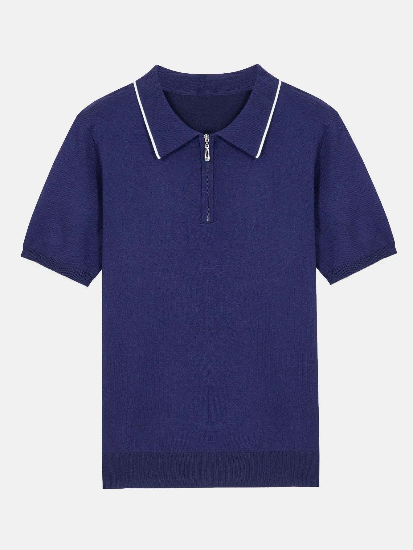 Solid Zip Sweater Polo-Mitchell Shoes
