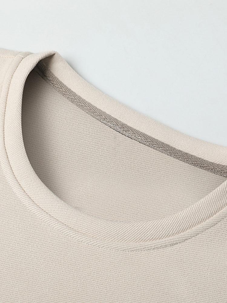 Letter Print Suede Crew Neck Sweatshirt-Mitchell Shoes