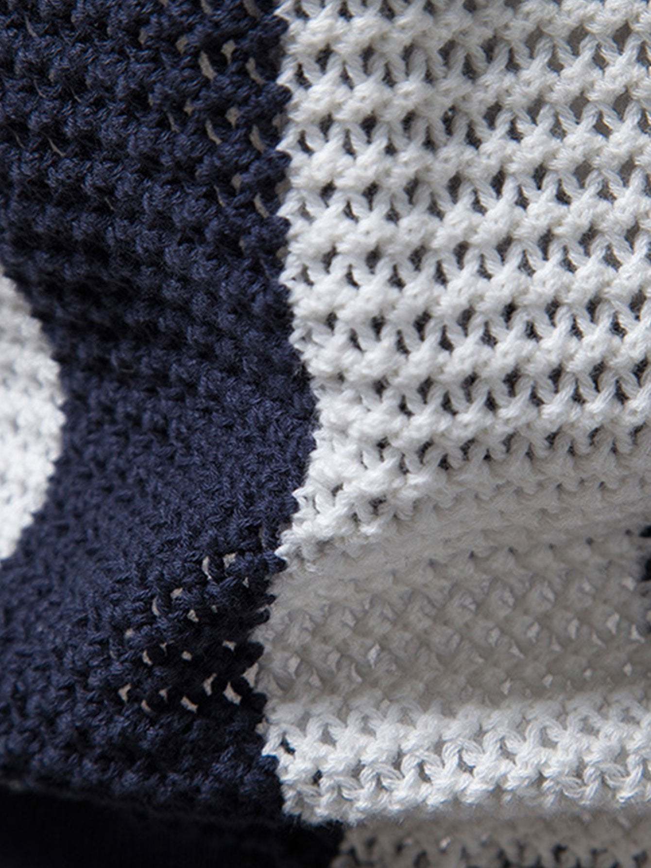 V Neck Striped Knit Polo Shirt-Mitchell Shoes