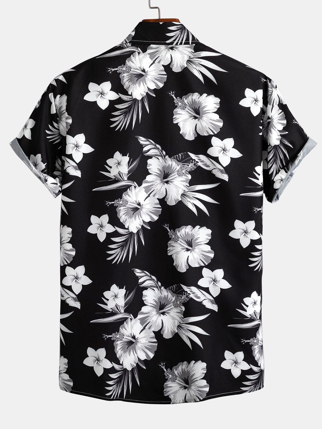 Tropical Floral Print Button Up Shirt & Linen Cotton Blend Cropped Pants-Mitchell Shoes