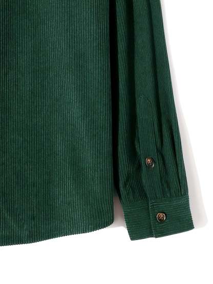 Long Sleeve Button Up Corduroy Shirt-Mitchell Shoes