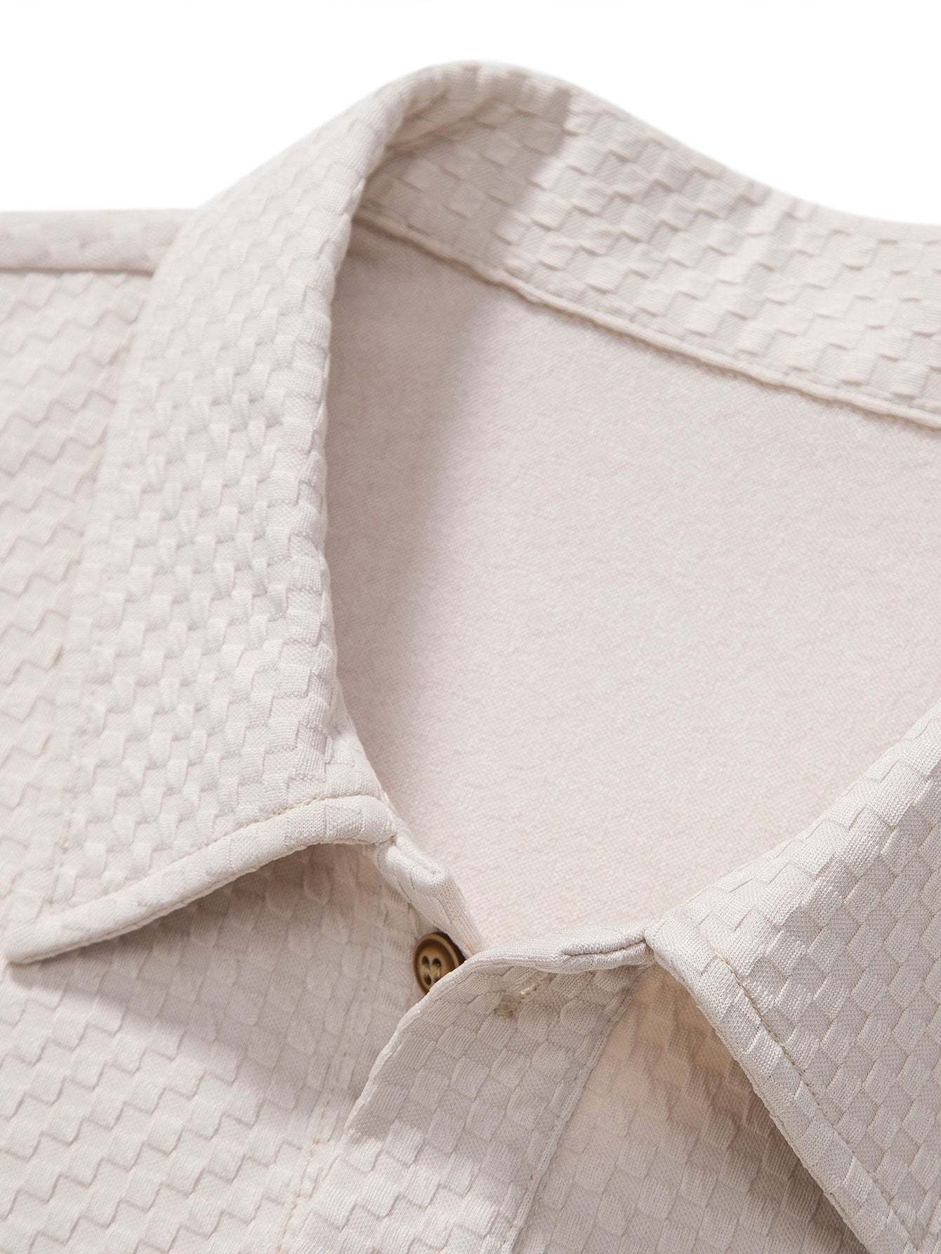 Knit Checkerboard Jacquard Polo Shirt-Mitchell Shoes