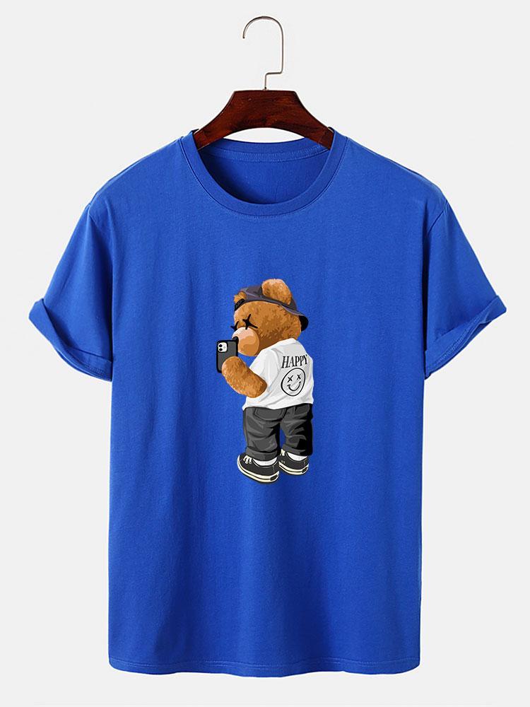 Selfie Bear Print Print T-Shirt-Mitchell Shoes