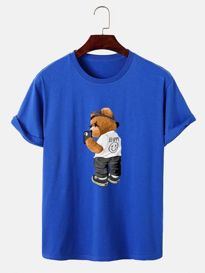 Selfie Bear Print Print T-Shirt-Mitchell Shoes