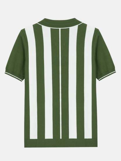 Striped Zip Sweater Polo-Mitchell Shoes