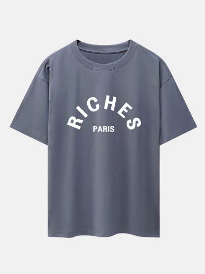 Riches Paris Print Oversize T-Shirt-Mitchell Shoes