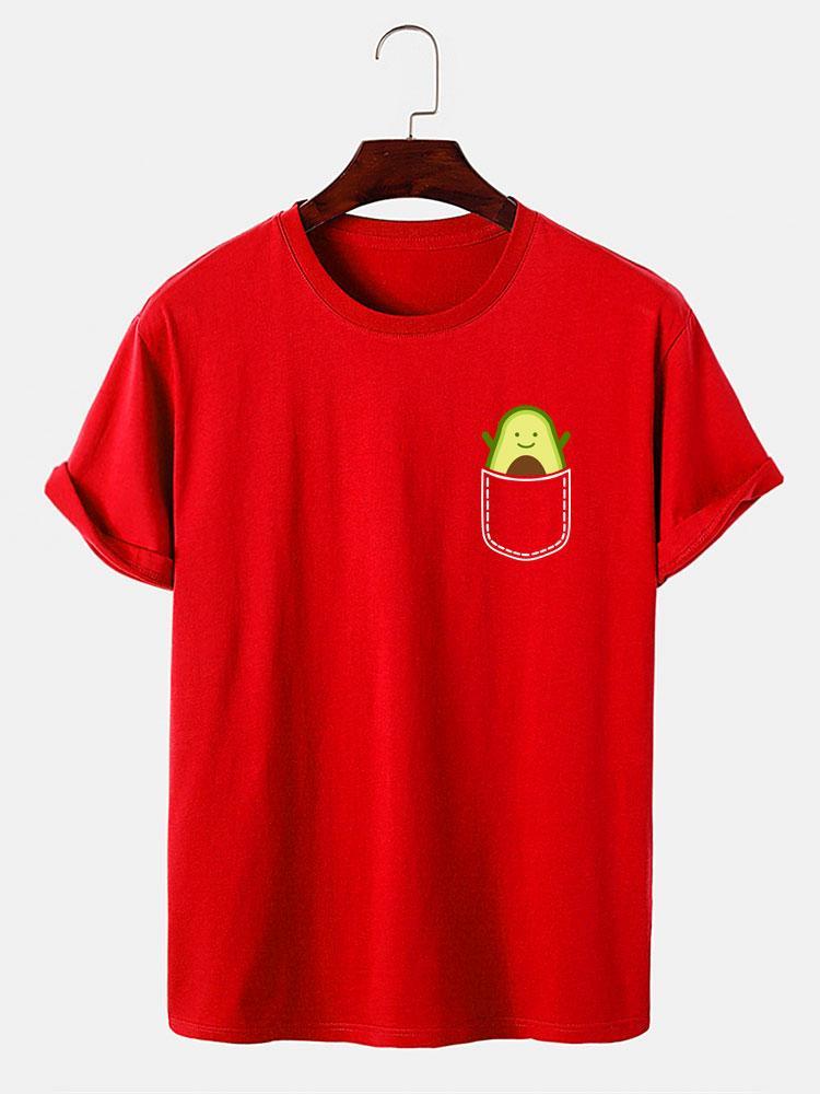 Pocket Avocado Print T-Shirt-Mitchell Shoes