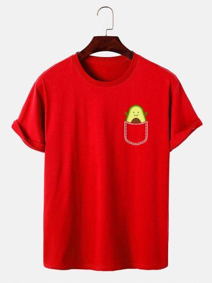 Pocket Avocado Print T-Shirt-Mitchell Shoes