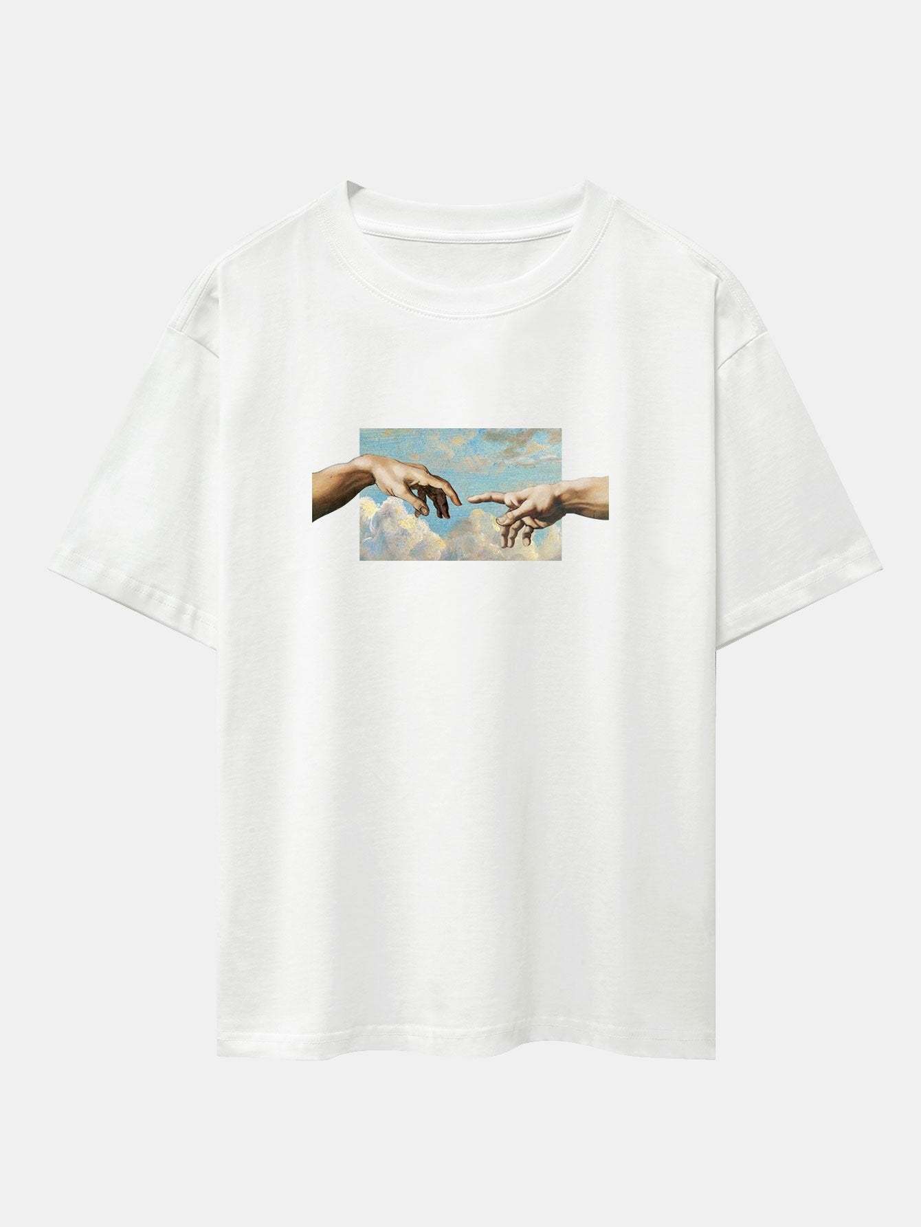 Create Adam Print Heavy Weight Oversize T-Shirt & Corduroy Shorts-Mitchell Shoes