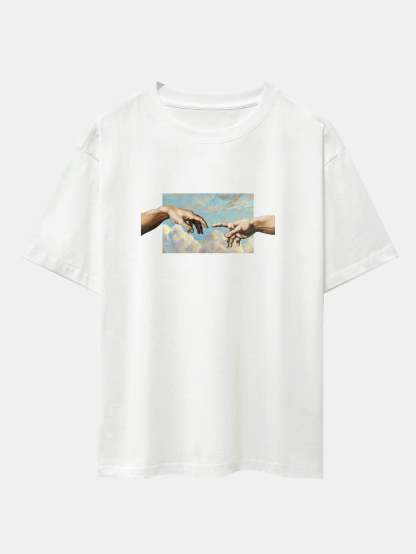Create Adam Print Heavy Weight Oversize T-Shirt & Corduroy Shorts-Mitchell Shoes